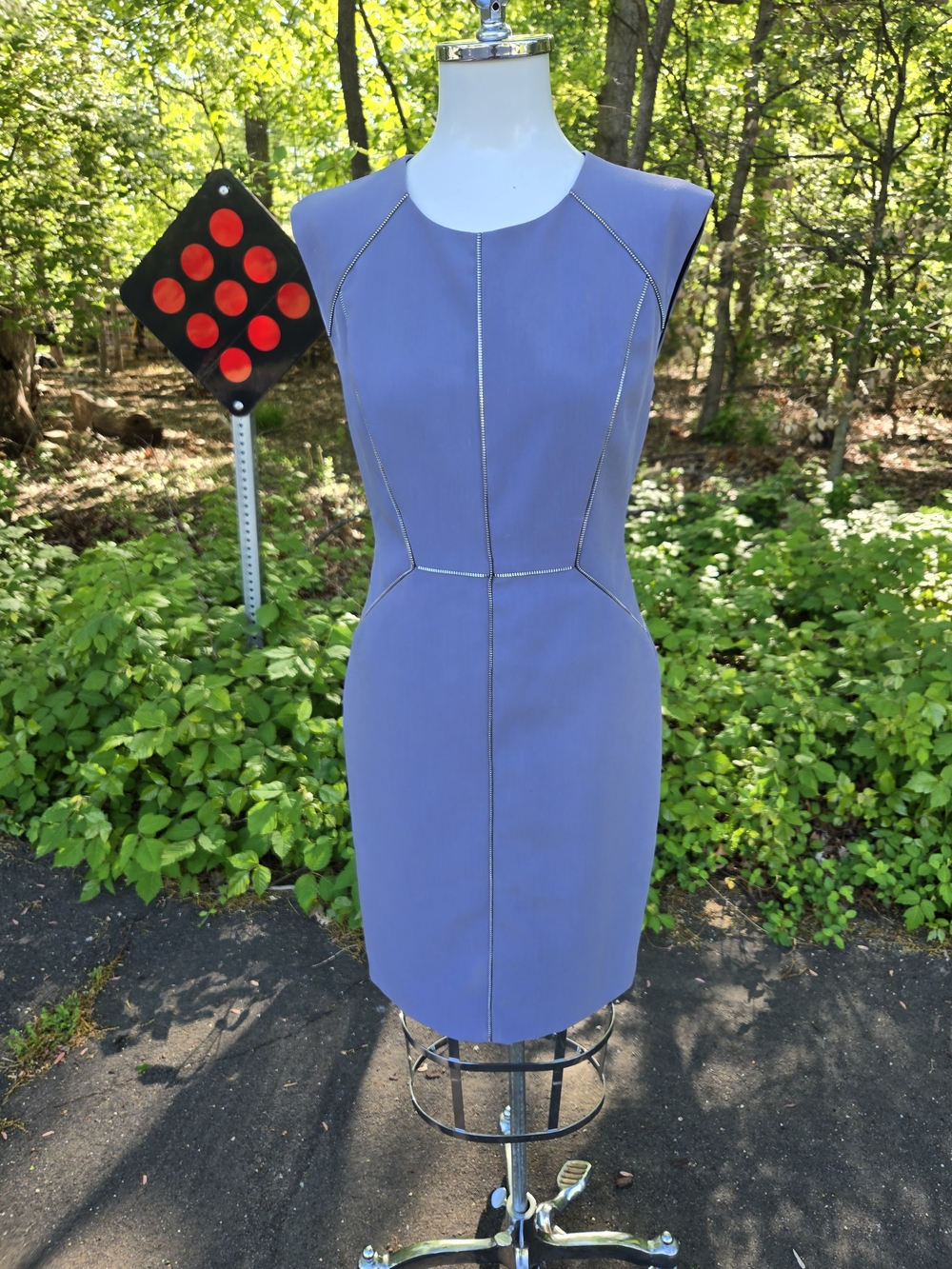 Rebecca Taylor Lavender Sheath Dress with Contrast Piping
